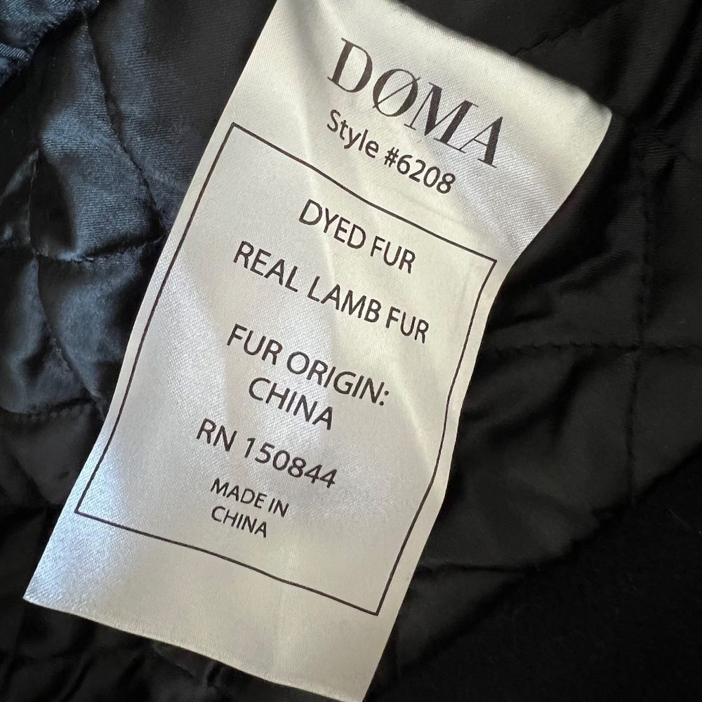 Doma Wool Lamb Fur Black Biker Jacket NWT 6208 - Picture 9 of 11
